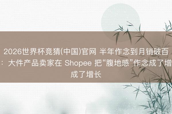 2026世界杯竞猜(中国)官网 半年作念到月销破百万：大件产品卖家在 Shopee 把“腹地感”作念成了增长