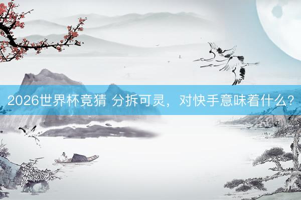 2026世界杯竞猜 分拆可灵，对快手意味着什么？
