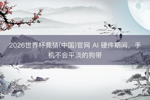 2026世界杯竞猜(中国)官网 AI 硬件期间,手机不会平淡的狗带