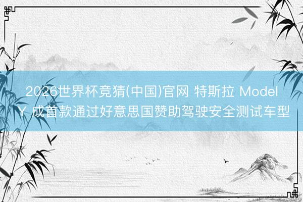 2026世界杯竞猜(中国)官网 特斯拉 Model Y 成首款通过好意思国赞助驾驶安全测试车型