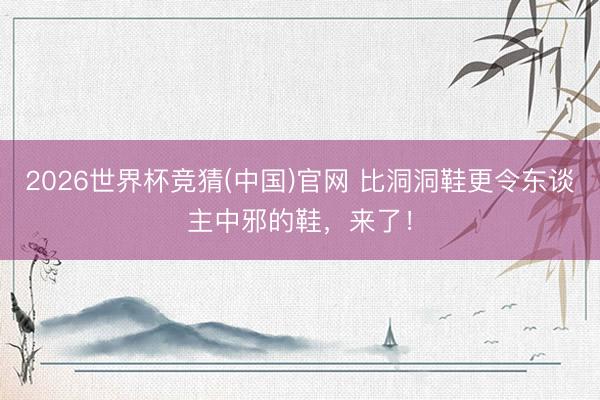 2026世界杯竞猜(中国)官网 比洞洞鞋更令东谈主中邪的鞋，来了！
