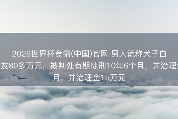 2026世界杯竞猜(中国)官网 男人谎称犬子白血病骗工友80多万元，被判处有期徒刑10年6个月，并治理金15万元