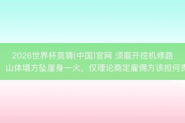2026世界杯竞猜(中国)官网 须眉开挖机修路，山体塌方坠崖身一火，仅理论商定雇佣方该担何责