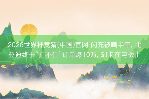 2026世界杯竞猜(中国)官网 闪充被嘲半年， 比亚迪终于“扛不住”订单爆10万， 却卡在电板上
