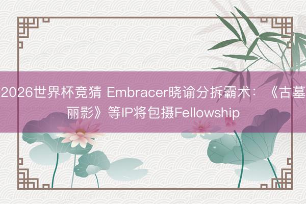 2026世界杯竞猜 Embracer晓谕分拆霸术：《古墓丽影》等IP将包摄Fellowship