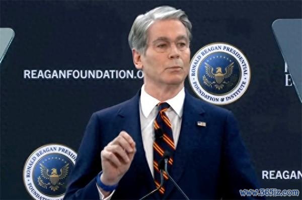 当地时辰5月28日，好意思国财政部长贝森特在加利福尼亚州西米谷的罗纳德·里根总统藏书楼发表说话。 视频截图