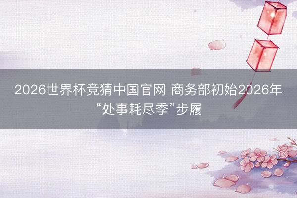 2026世界杯竞猜中国官网 商务部初始2026年“处事耗尽季”步履