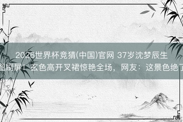 2026世界杯竞猜(中国)官网 37岁沈梦辰生图刷屏！玄色高开叉裙惊艳全场，网友：这景色绝了