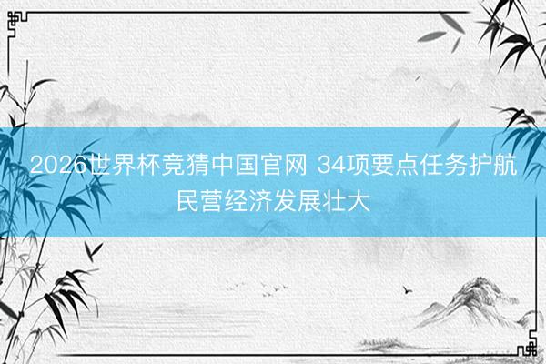 2026世界杯竞猜中国官网 34项要点任务护航民营经济发展壮大